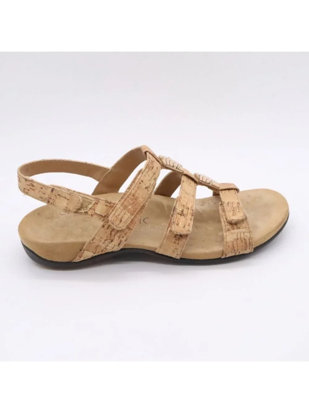 Vionic Sandals Amber Cork Strappy Women's Sz 6 Tan Comfort Orthotic Casual
